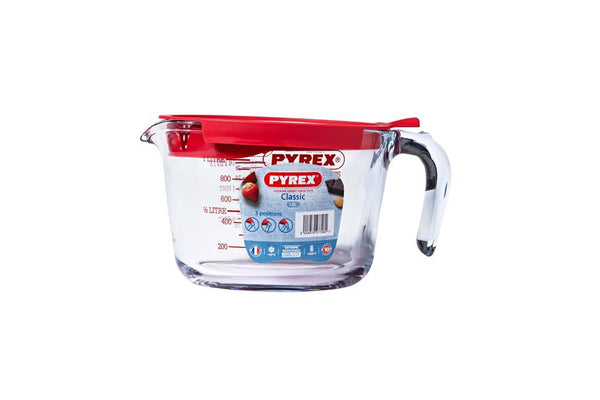 Pyrex Measuring Cup - with lid - Classic Prepware Heat Resistant Glass 1  Liter